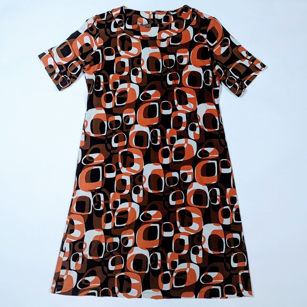 **SOLD ON DIFF PLATFORM**70s Retro Funky Patterned Dress
